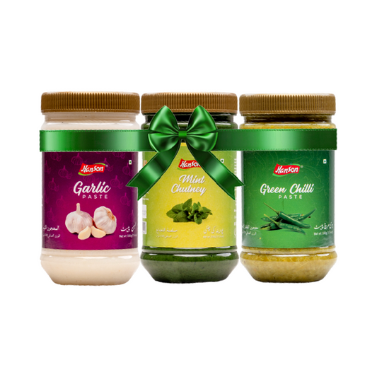 Azadi Bundle (Garlic Paste, Mint Chutney & Green Chilli Paste)